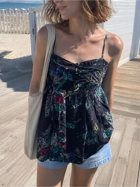 NWT Billabong Floral Babydoll Cami Top Large Boho Beach
